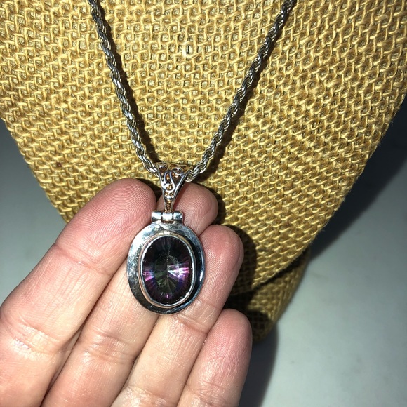 Sterling silver925 mystic topaz pendant - Picture 3 of 8